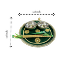 Velvet Embroidered Thali or Platter or Tray