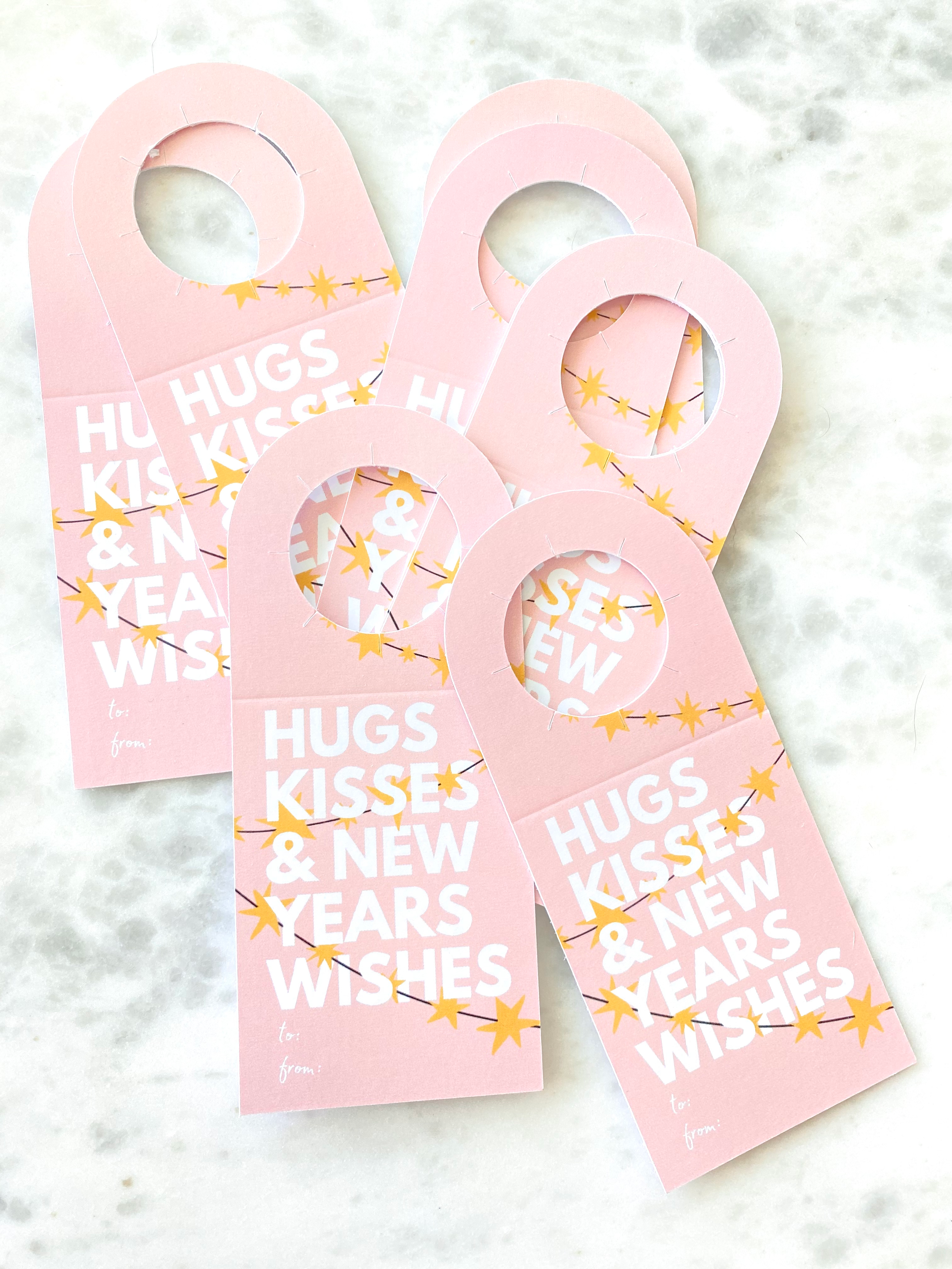 New Years Wishes Holiday Wine Bottle Gift Tag