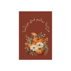 Welcome to our Home Arabic Fall Pumpkin Bouquet Garden Banner, Autumn Floral Porch Flag