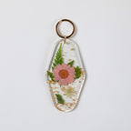 Elegant Real Flowers Keychain