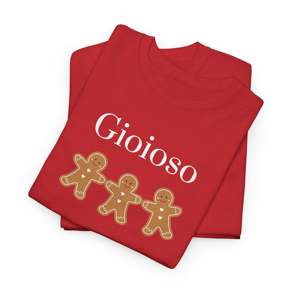 Gioioso Gingerbread Tee — Italian joyful Holiday Christmas Cookie Graphic Shirt