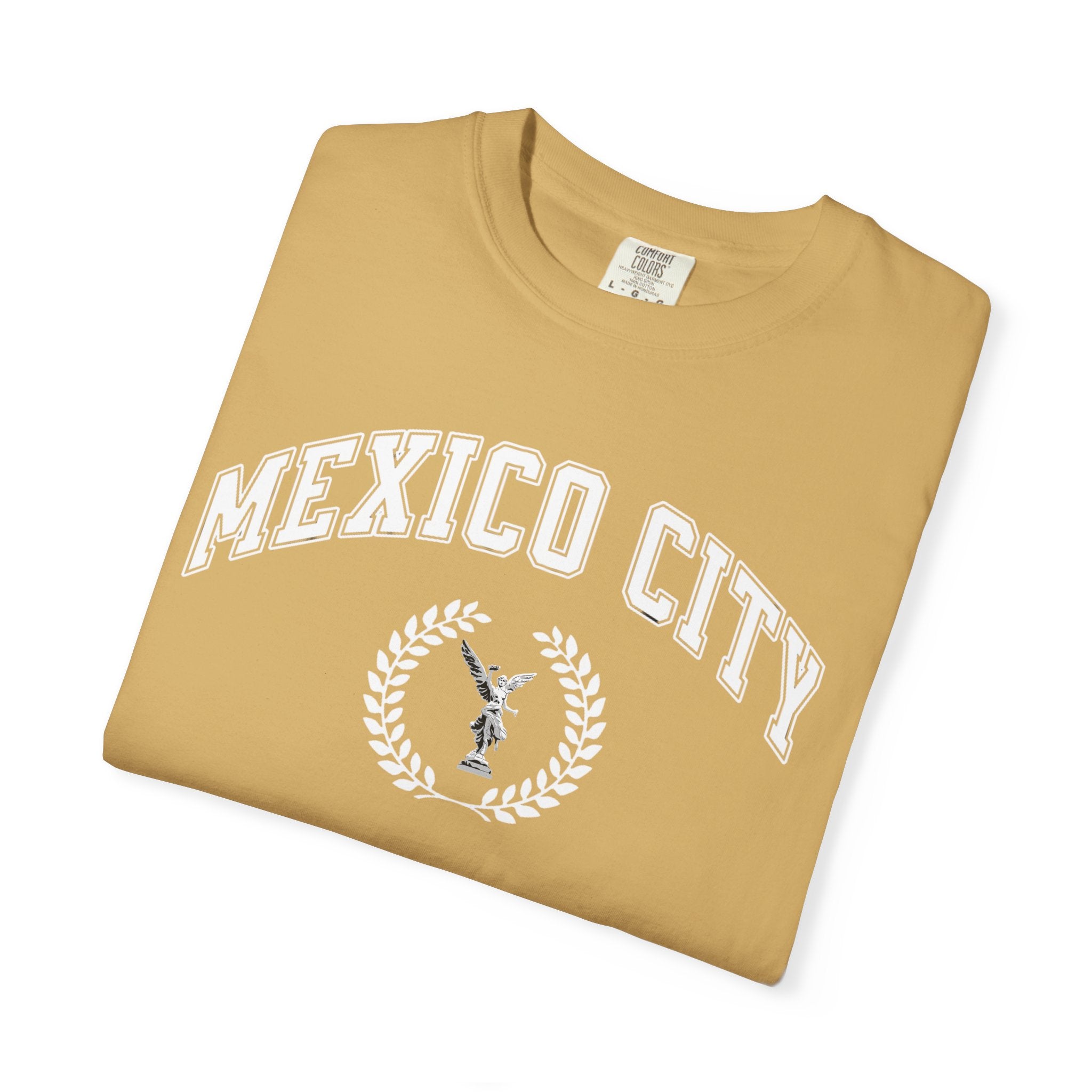 Mexico City Vintage Tee — Laurel Crest with Monumento a la Independencia Graphic T-Shirt