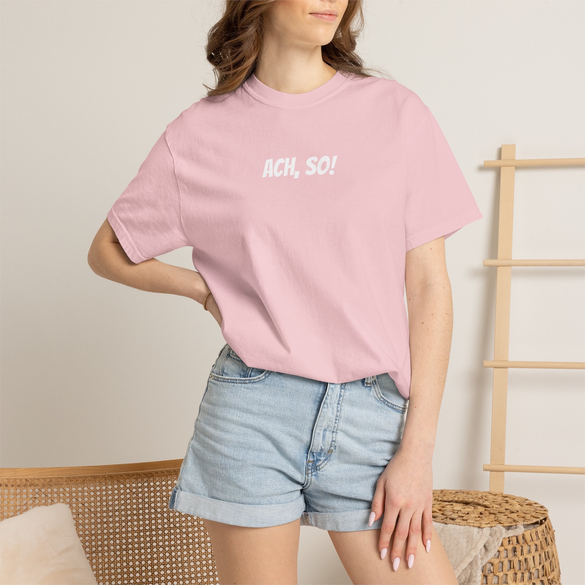 Ach, so! German saying T-Shirt, Minimalist Unisex Retro Phrase Tee