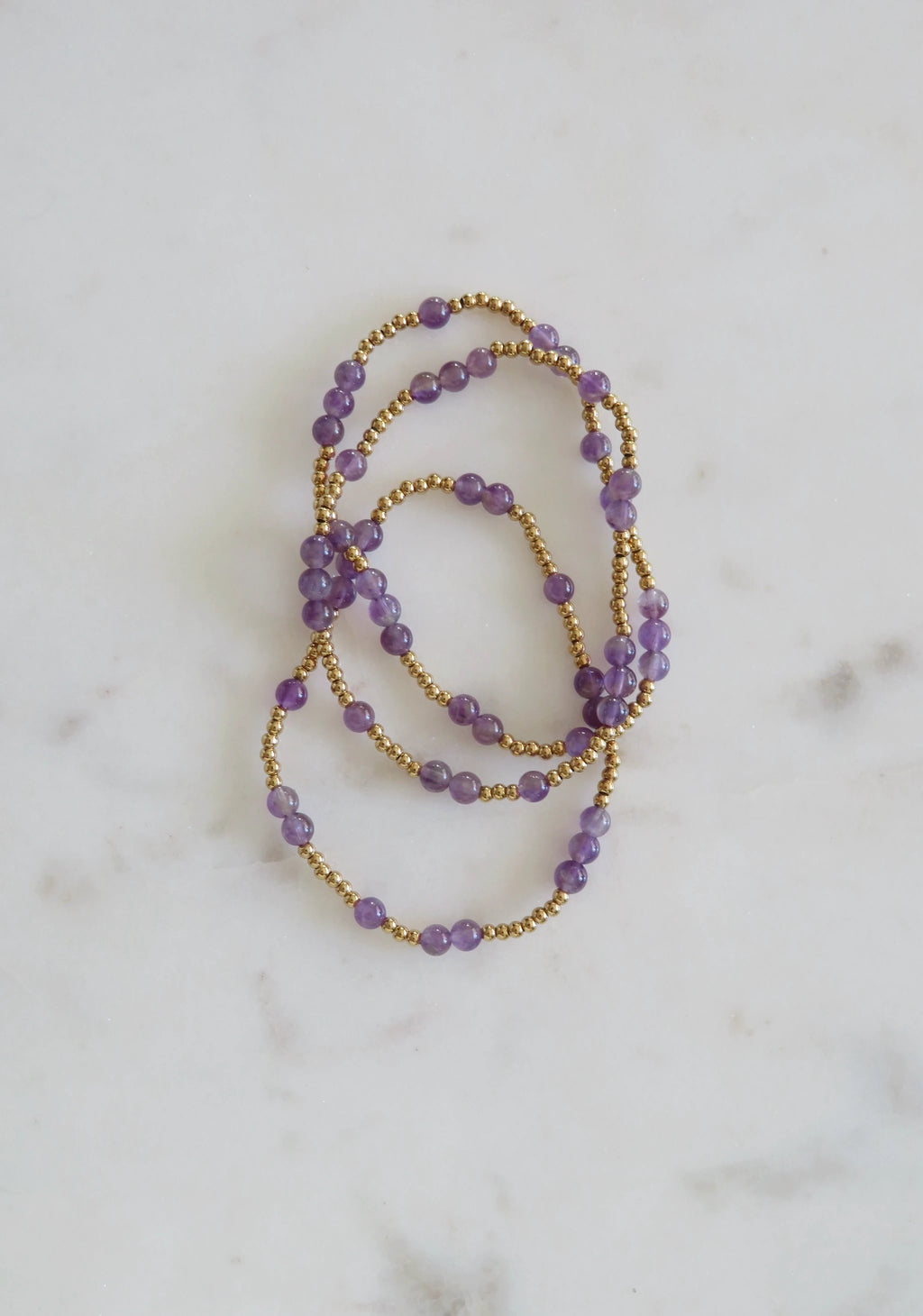 Gold Beaded Kyla Crystal Waterproof Non-Tarnish Bracelets by Curated By Suarez