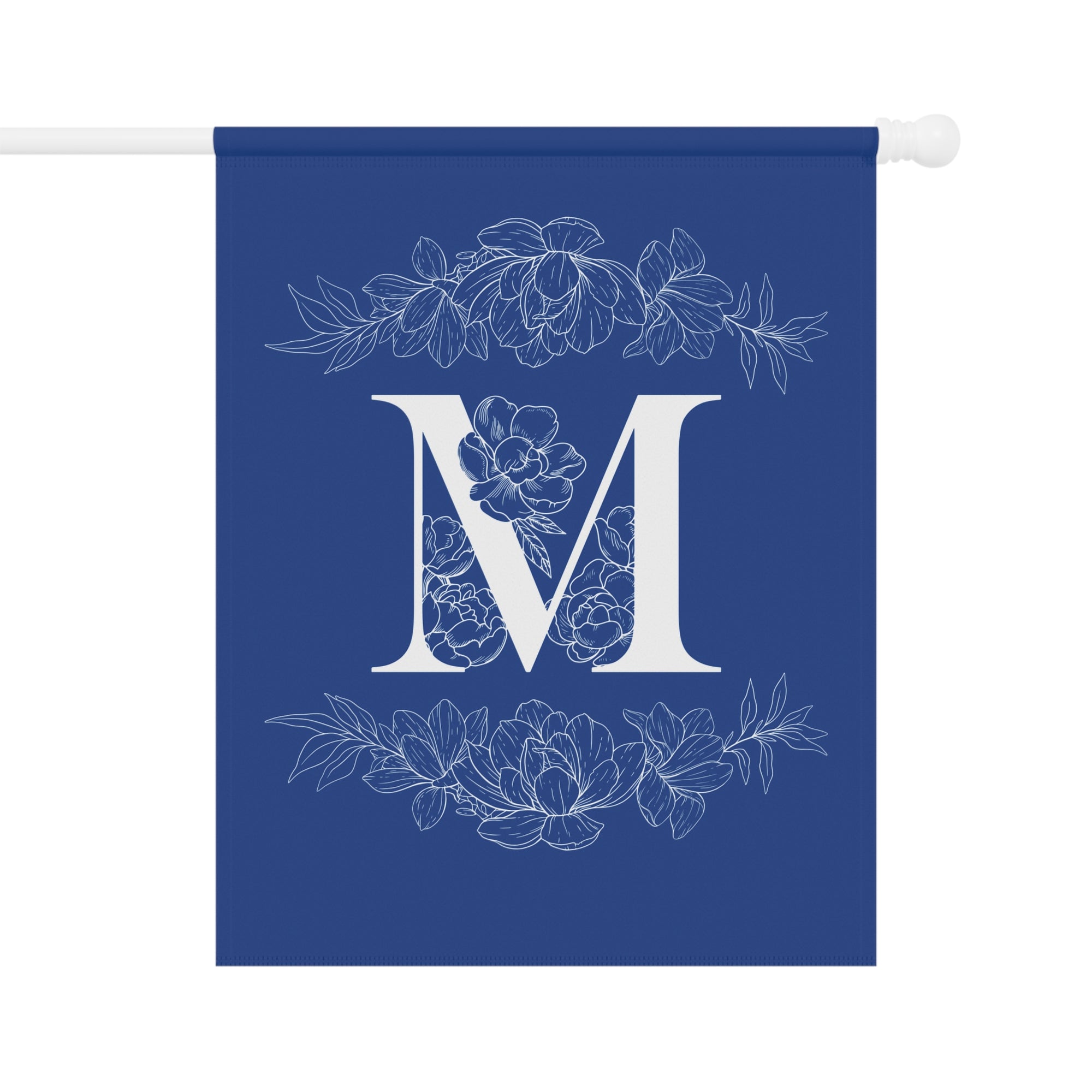 Elegant Personalized initial letter Garden Banner with Floral Design - La Vie Bien - custom garden - Custom letter banner
