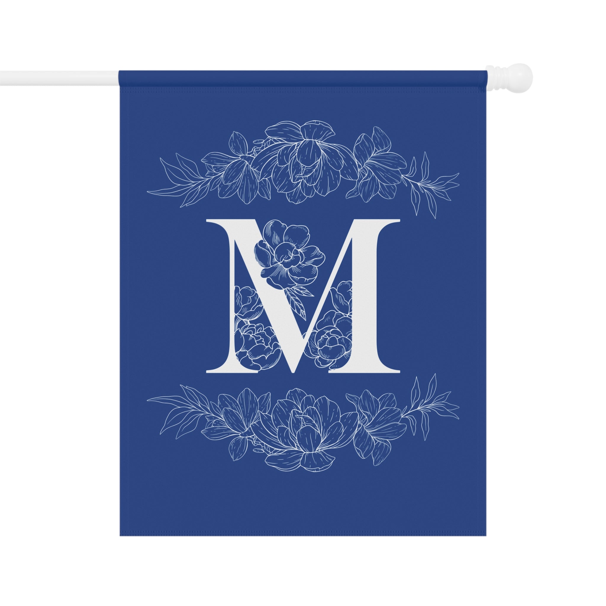 Elegant Personalized initial letter Garden Banner with Floral Design - La Vie Bien - custom garden - Custom letter banner