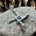 Springtime Irish Saint Brigid's Cross Necklace in Sterling Silver