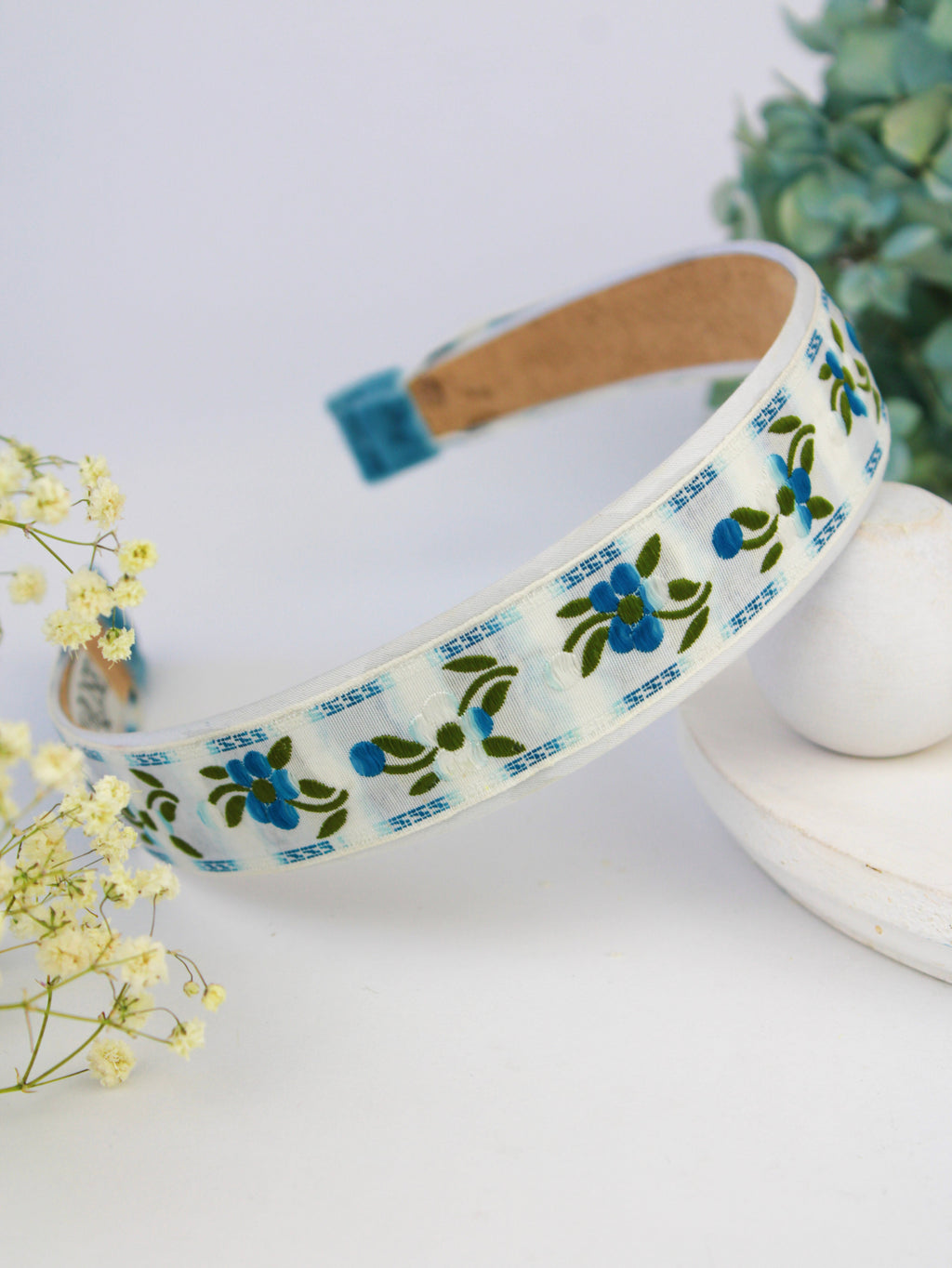 Blue Clematis Floral Headband