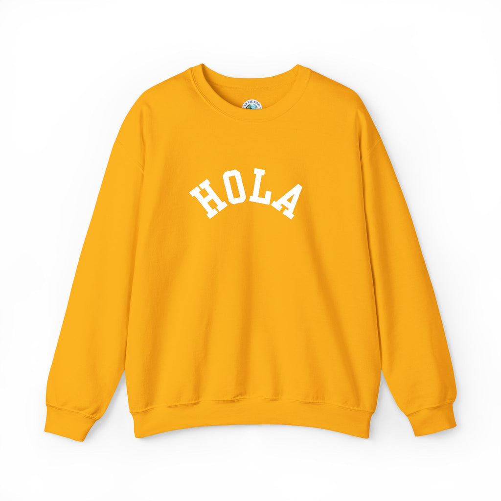 HOLA embroidered collegiate font Crewneck Sweatshirt - Gift for Spanish speakers