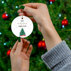Joyeux Noel Ceramic Ornament, "Merry Christmas" in French by Printify