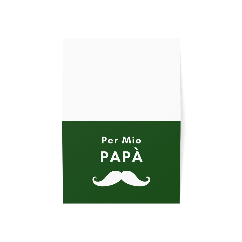 Per Mio Papà Italian Greeting Card for birthday or Father's Day, Card with Moustache, blank inside with envelope