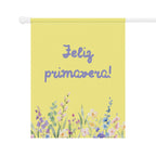 Feliz primavera floral Spring Garden Banner by Printify
