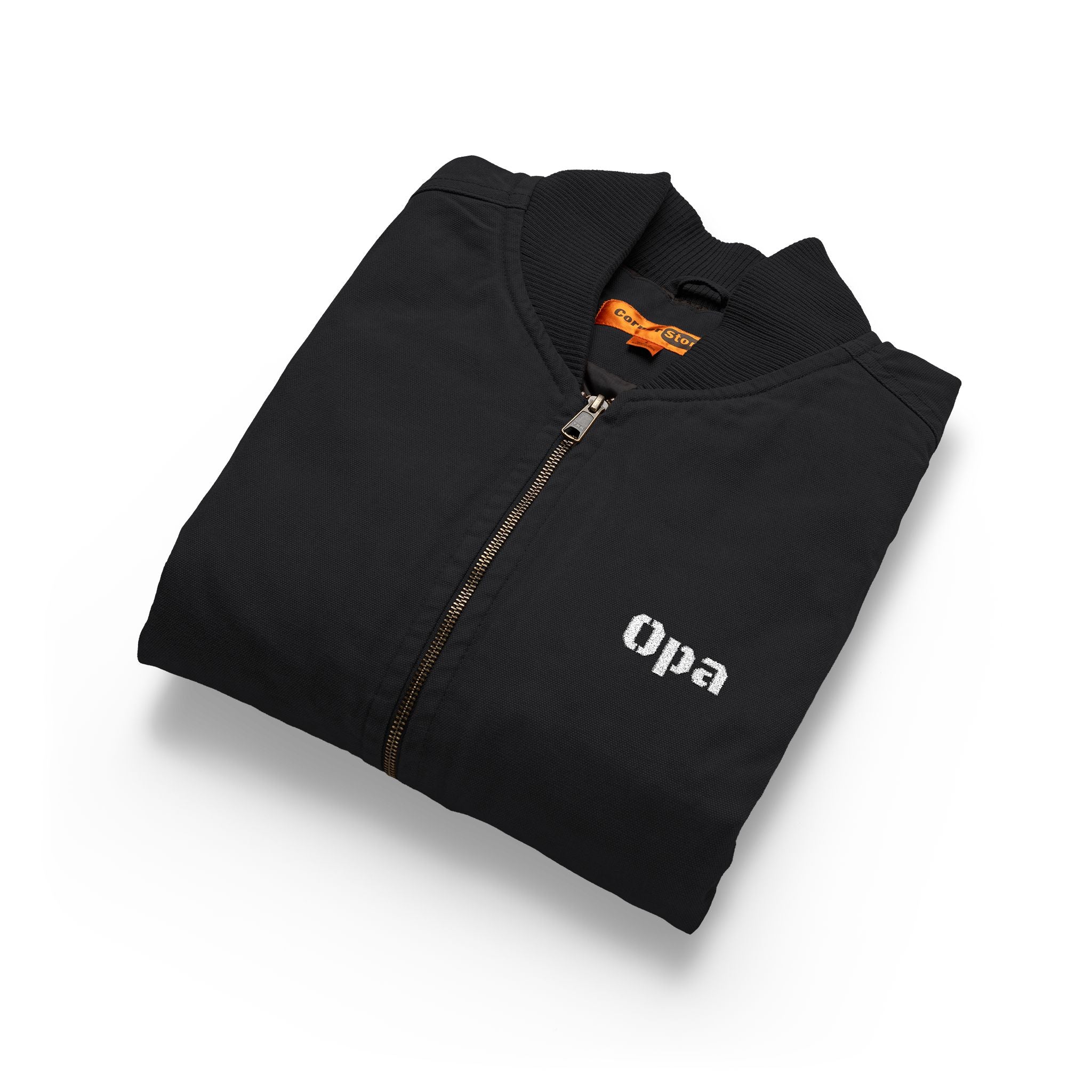 Embroidered "Opa" (Grandpa) Duck Cloth Work Vest – Durable Carpenter Style for German grandfather gifts
