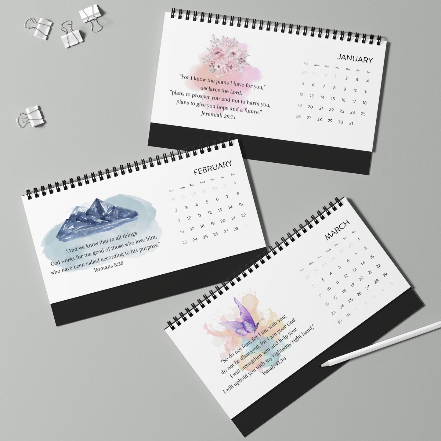 Bible verse Desktop Calendar (2025 grid)