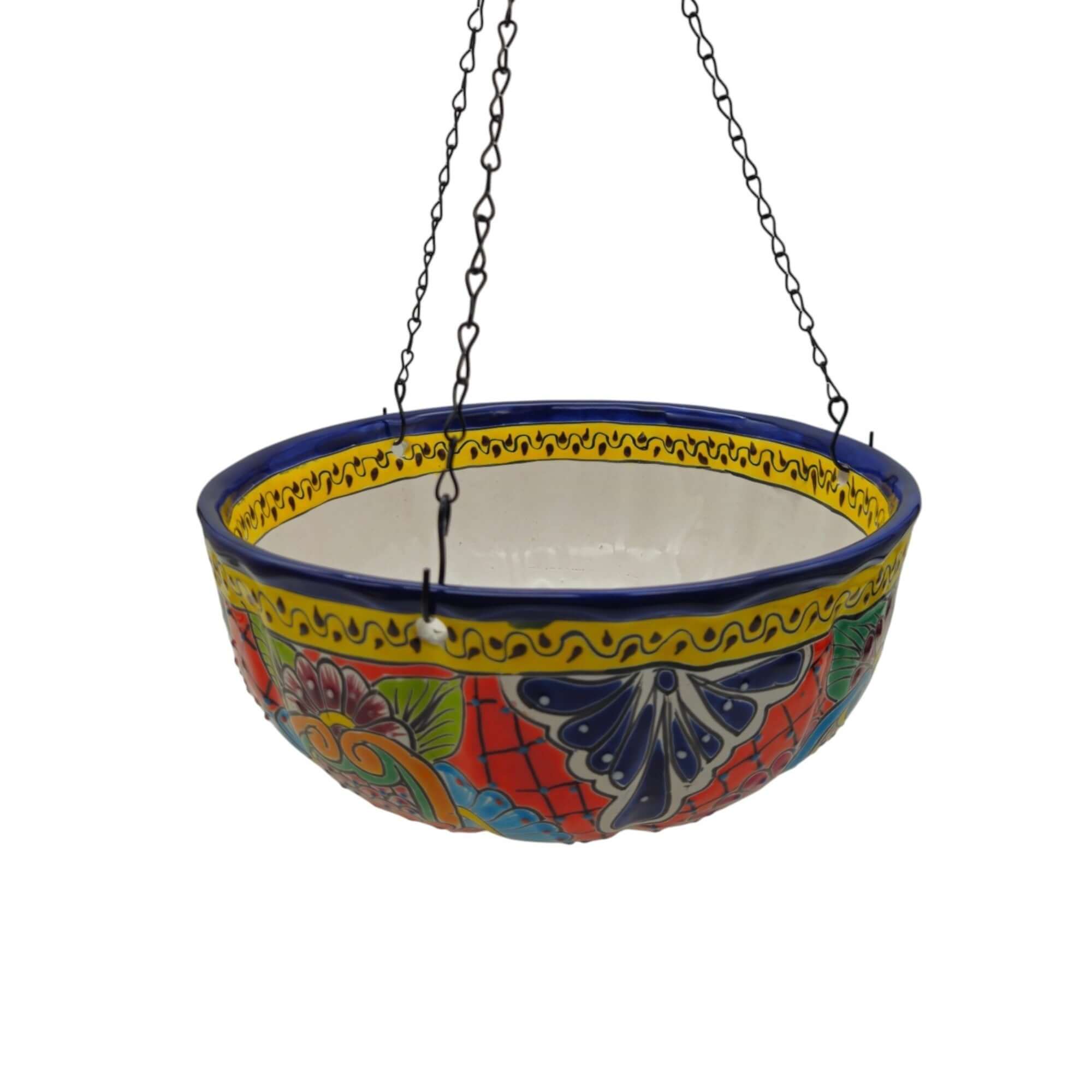 Talavera Hanging Planter | Colorful Hand-Painted Mexican Flower Pot