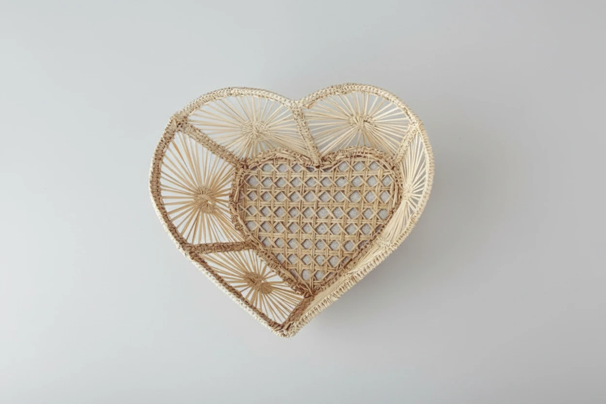 Heart Handwoven Iraca Palm Basket by MacondoForever
