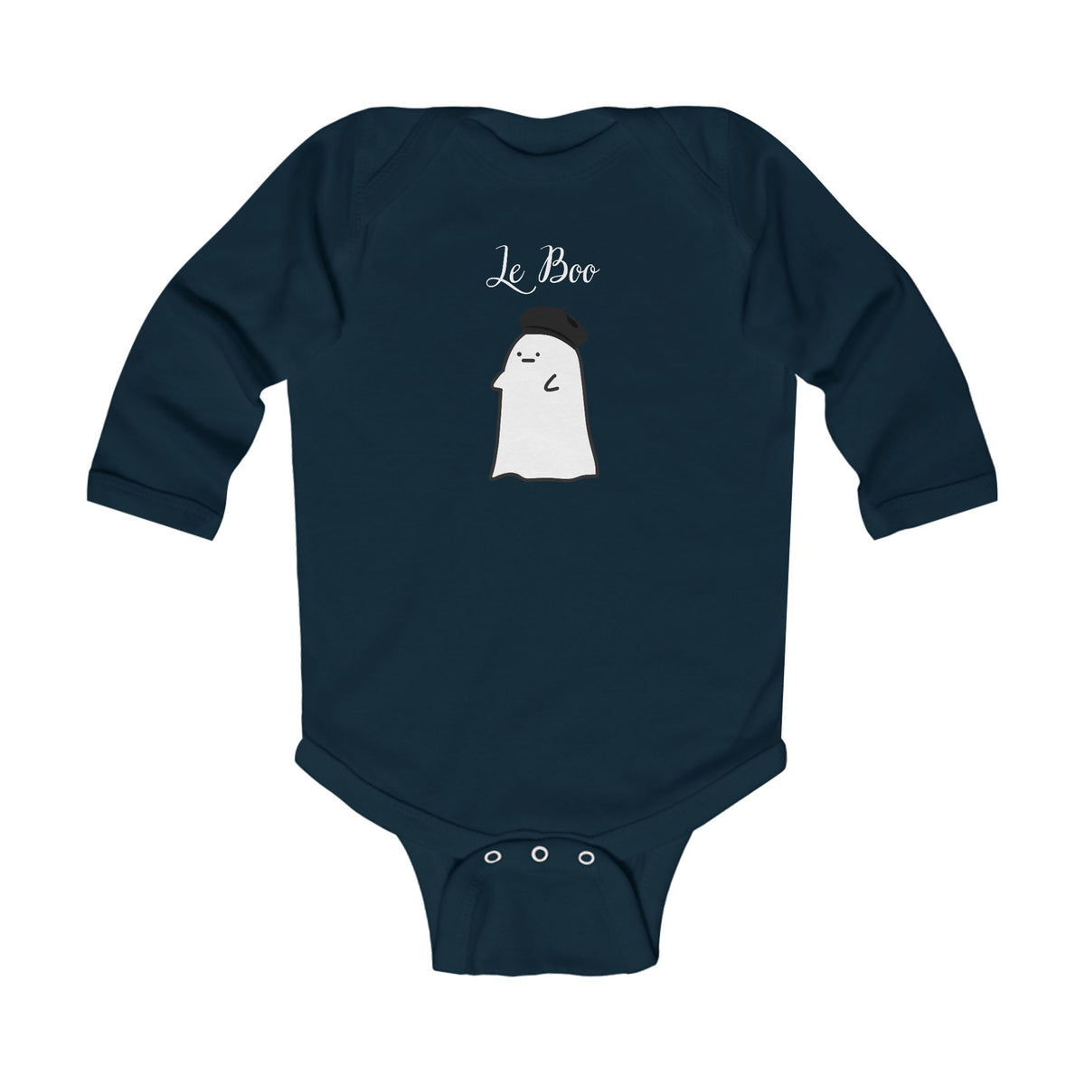 Le Boo cute French Ghost Baby Bodysuit, Cute Minimal Halloween Baby romper