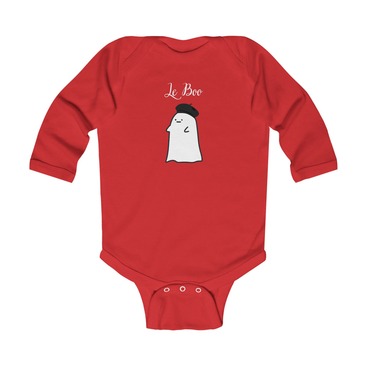Le Boo cute French Ghost Baby Bodysuit, Cute Minimal Halloween Baby romper
