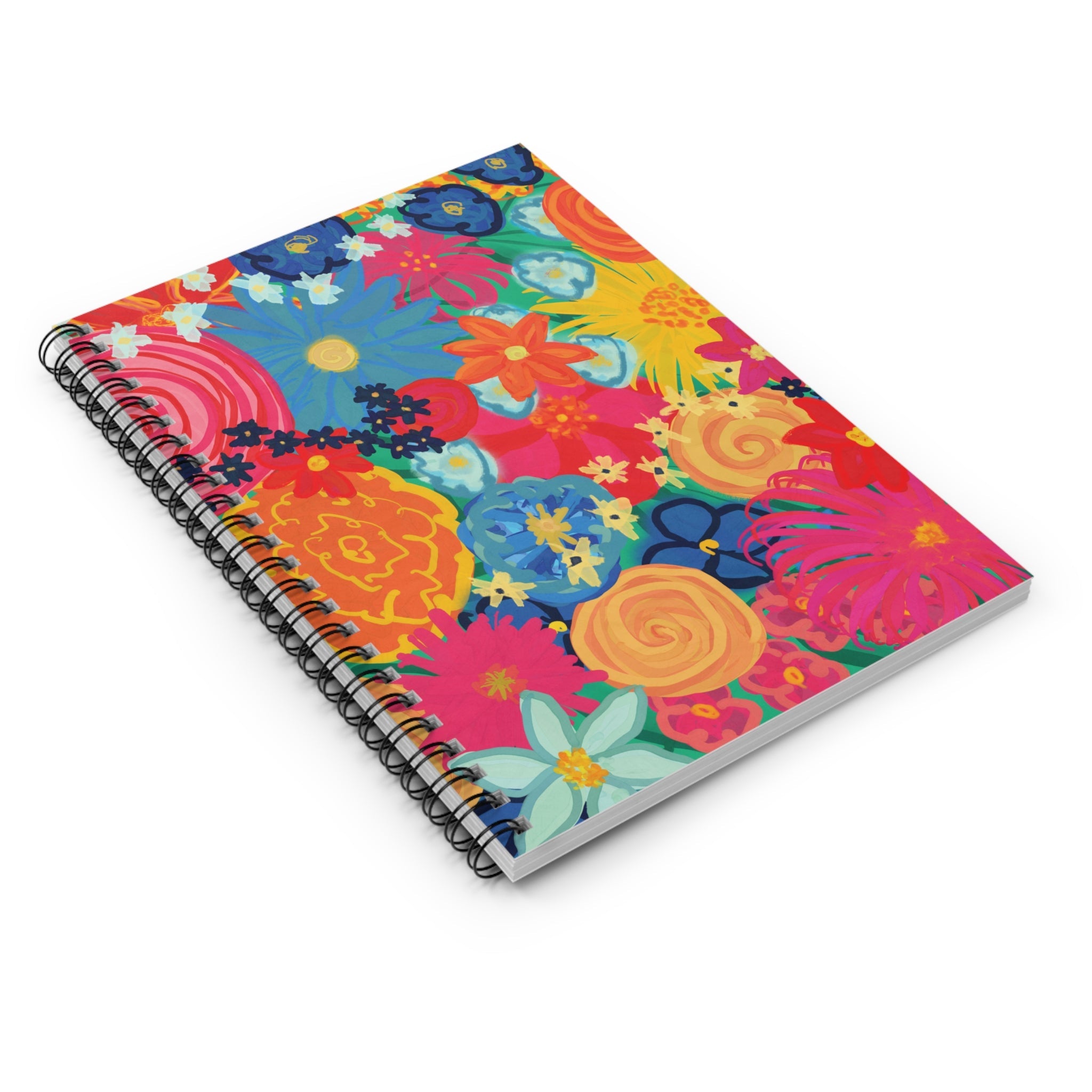 Bespattered Facade Bold Florals Spiral Notebook - Lined Pages