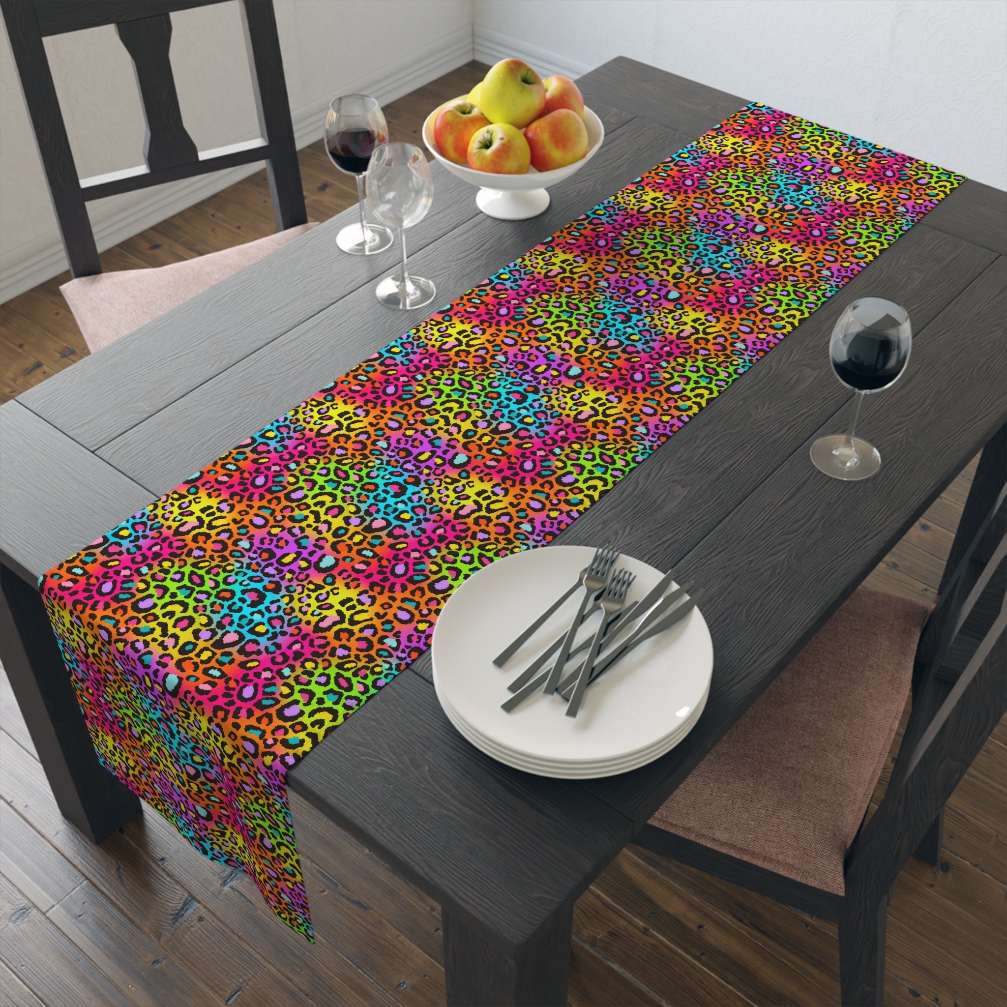 Bespattered Facade Neon Leopard Table Runner (2 sizes)