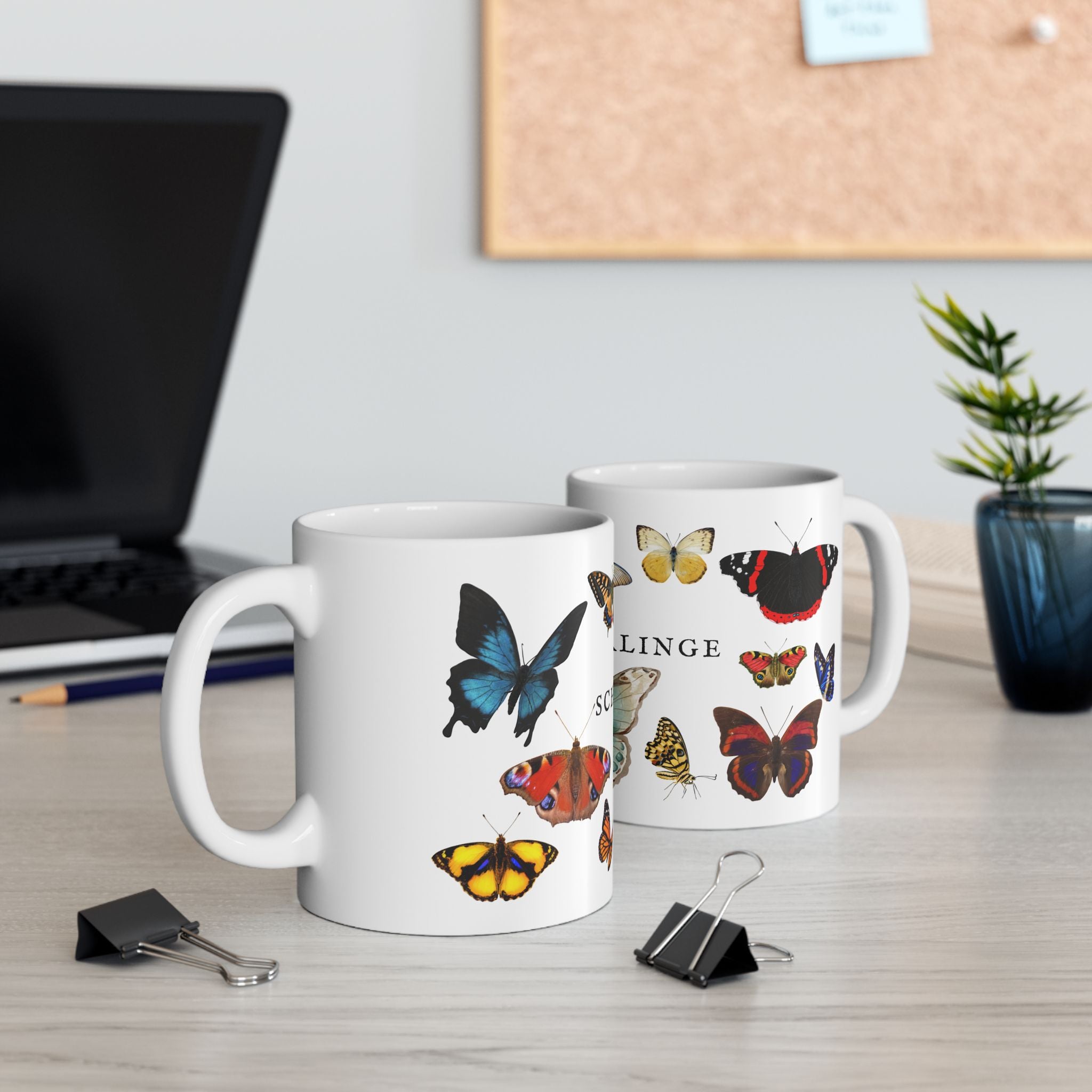 German Schmetterlinge vintage Butterfly Species Ceramic Mug — Vintage style Illustration (11oz & 15oz)
