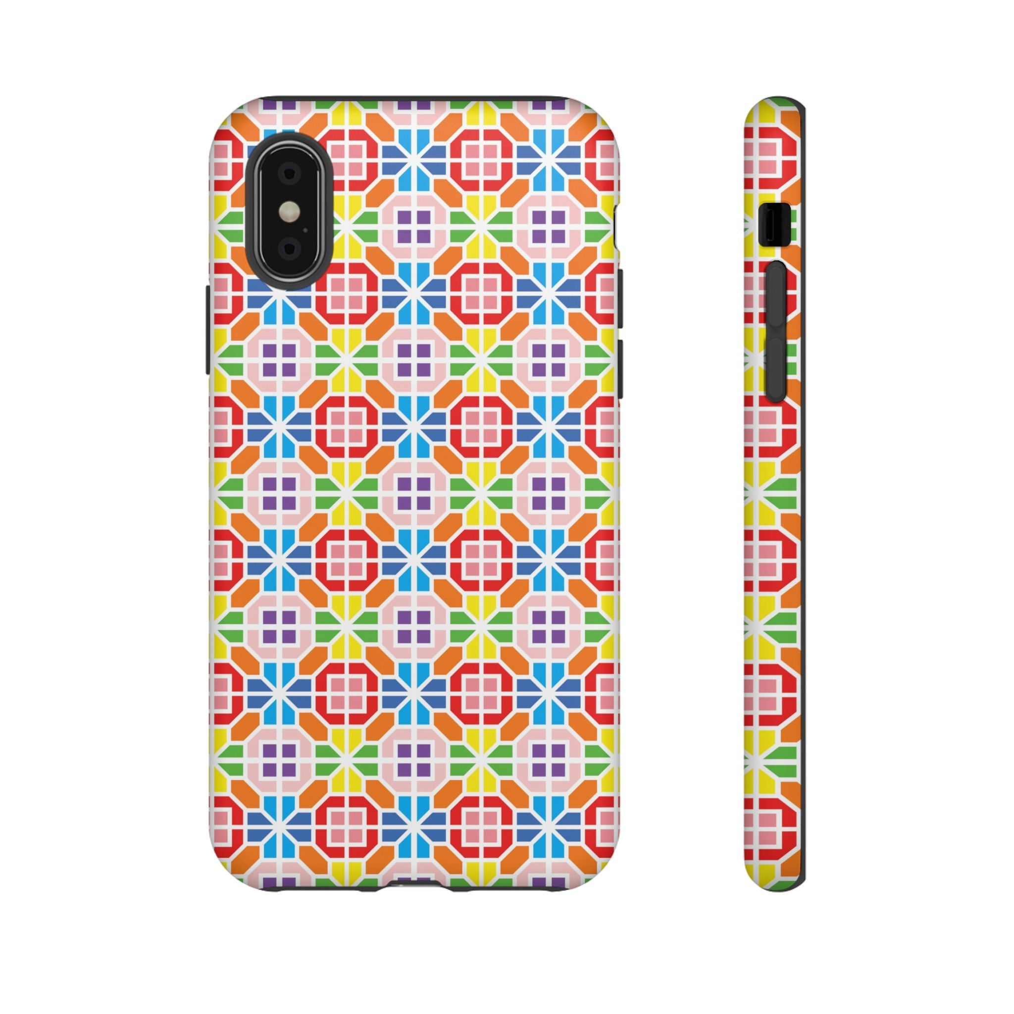 Bespattered Facade Geometric Rainbow Mosaic Tough Case