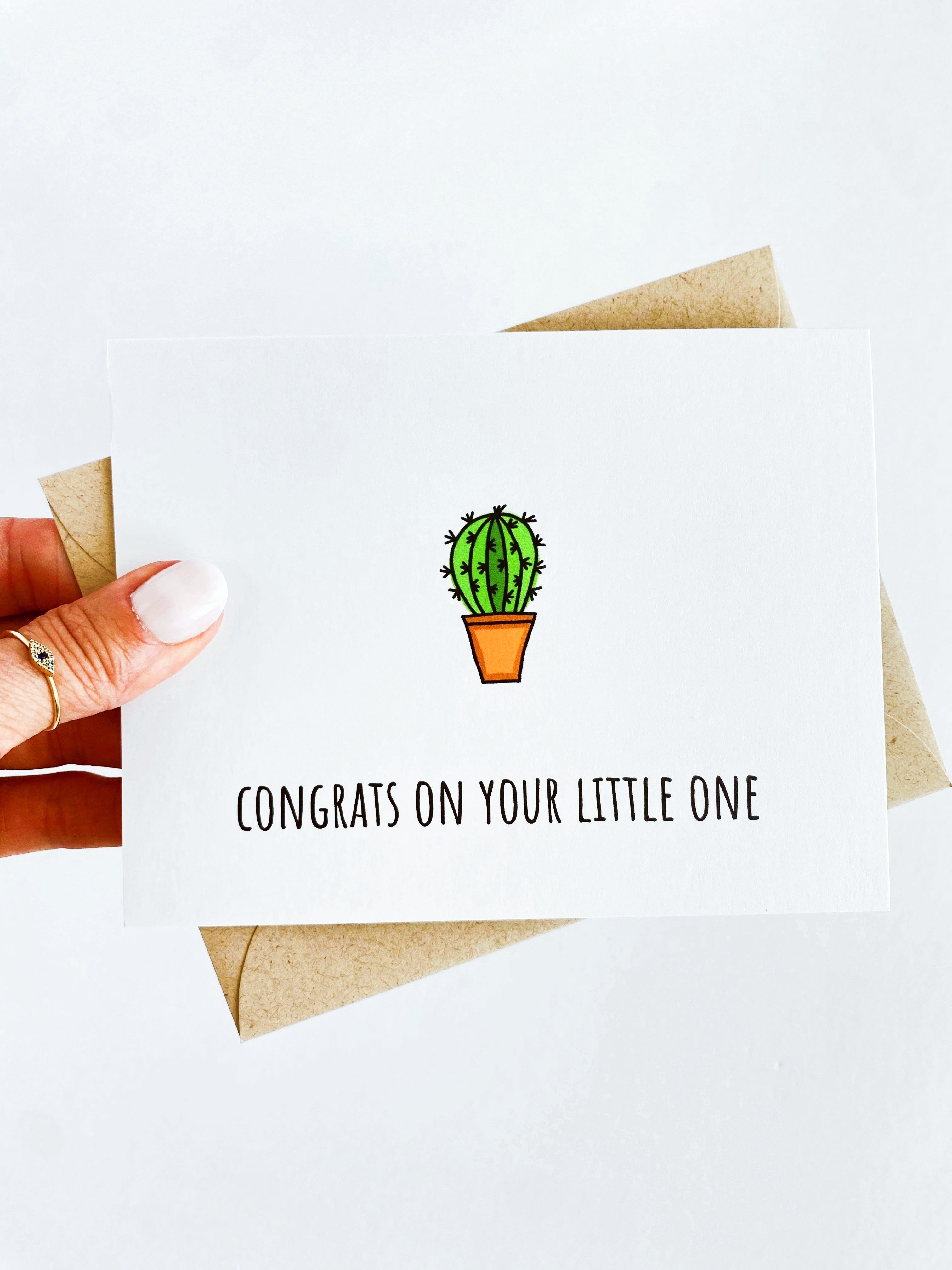 Cactus New Baby Card, Cute Cactus Card, First Baby Congrats Pregnancy Card