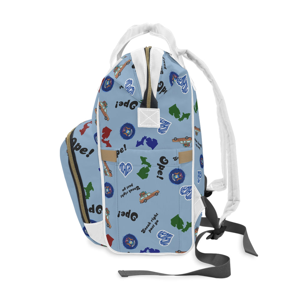 Light blue Michigander Multifunctional Diaper Backpack