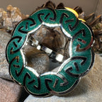 Enamel Green Celtic Knot Scarf Ring