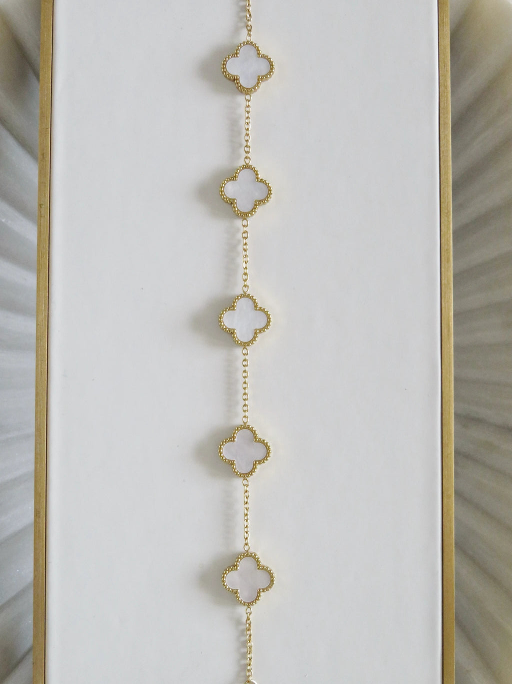 Luck Intention -Pearl Shell Clover Bracelet by Curated By Suarez