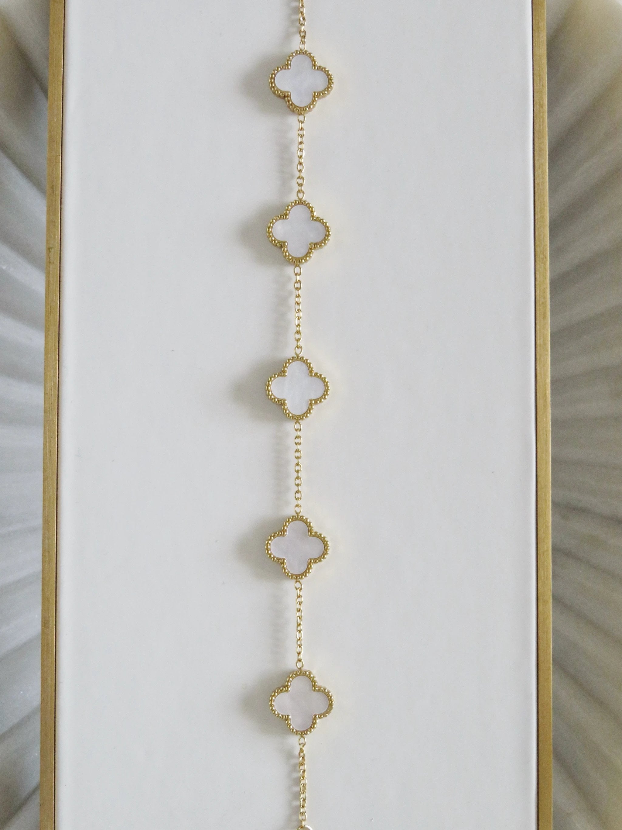 Luck Intention -Pearl Shell Clover Bracelet by Curated By Suarez