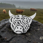 Large Celtic Highland Cow Brooch - Handmade in Scotland