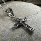Petite Marcasite Cross Necklace