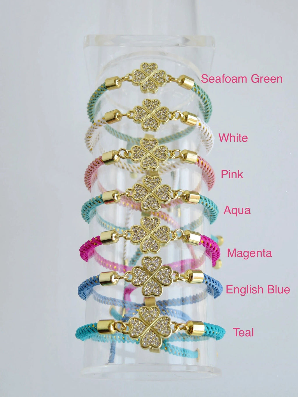 Heart Clover Bracelet - Adjustable Braided Cord by Curated By Suarez