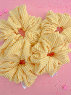 Butter Yellow Ribbed Scrunchy by Evie Pearl Handmade