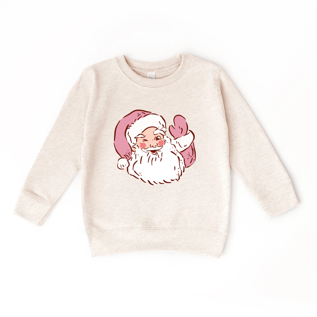 Santa Claus Wink toddler and youth Sweatshirt, Christmas collection by Benny and Ray Apparel