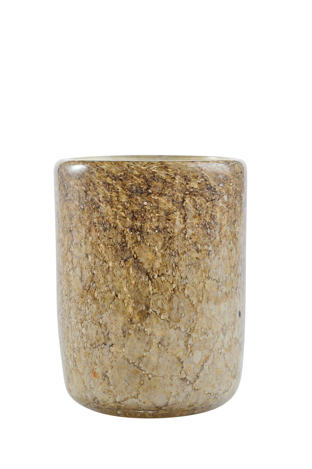 Hand Blown Glass Tumbler: Brown Marble