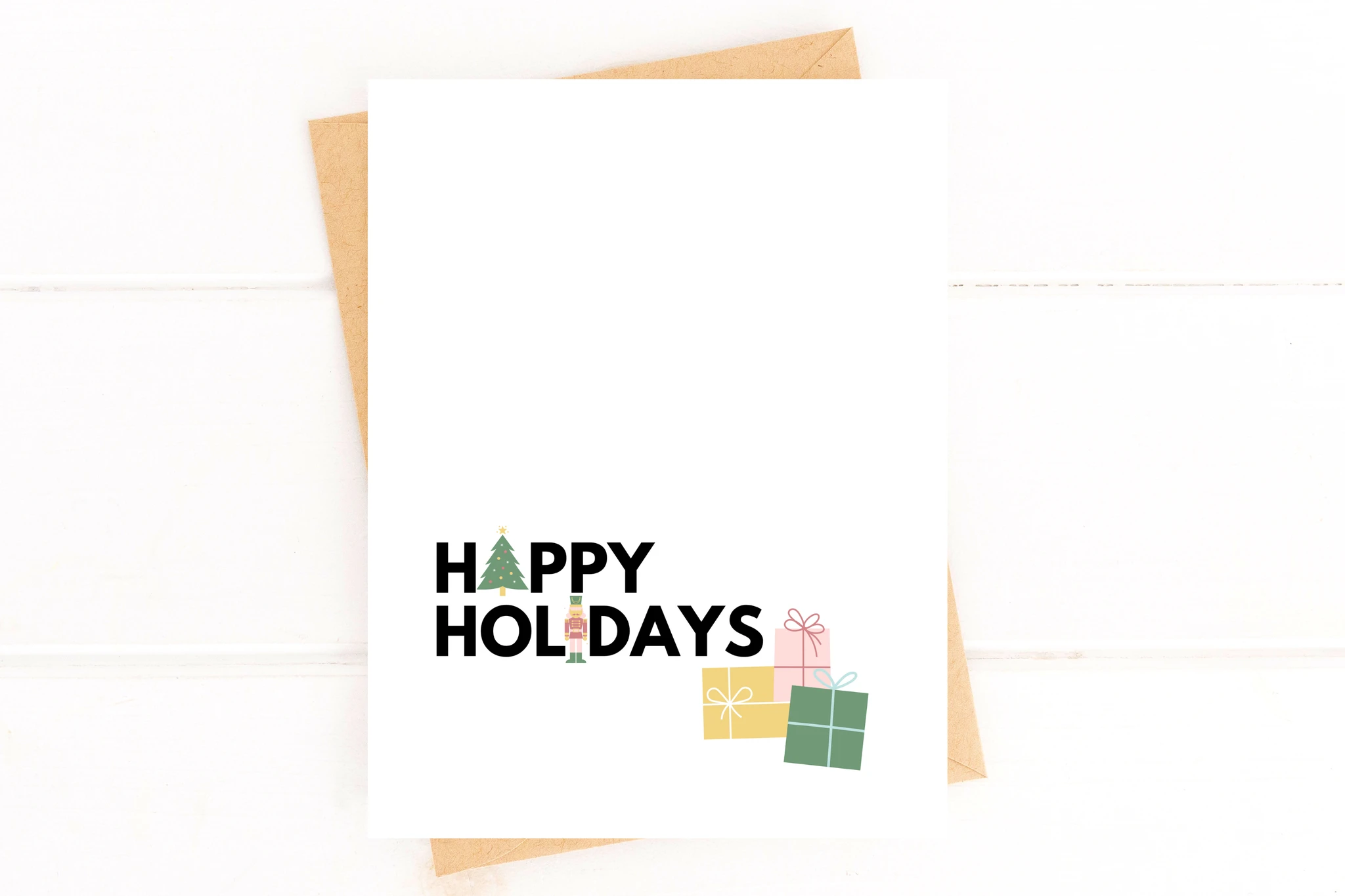 Happy Holidays Modern Season's Greetings Card by Five Dot Post