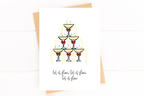 Champagne Holiday Card Set, Let it Snow, Simple Modern Holiday Card by Five Dot Post