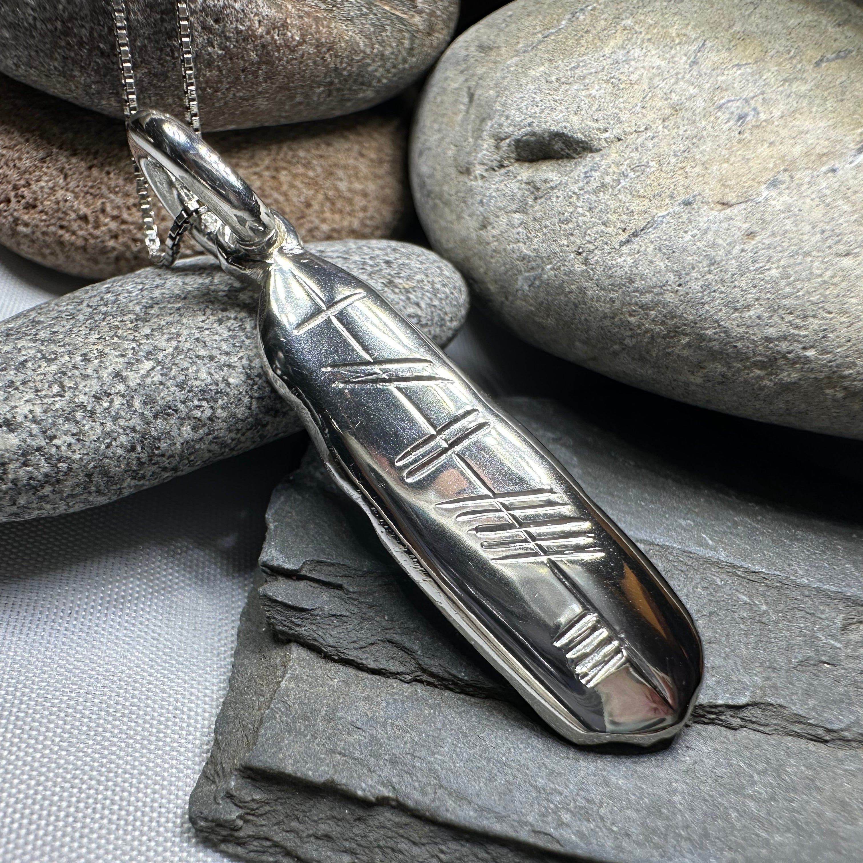 Gaelic Brave Ogham Necklace - Made in Ireland
