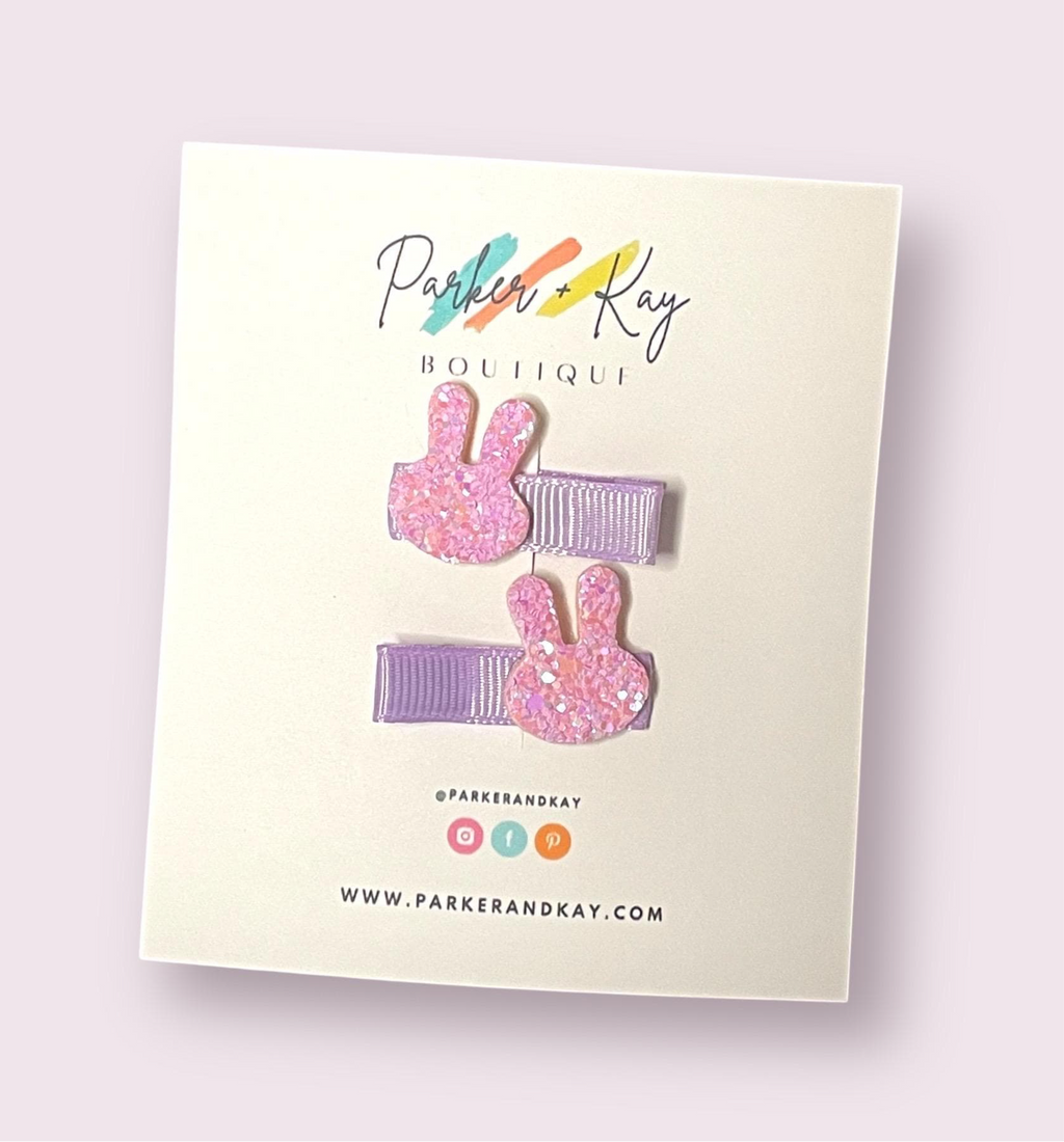 Sparkling Bunny Hair Clips by Parker + Kay Creative
