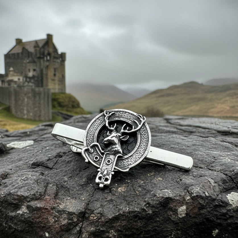 Highland Stag Pewter Tie Bar for Men - Handmade in Scotland