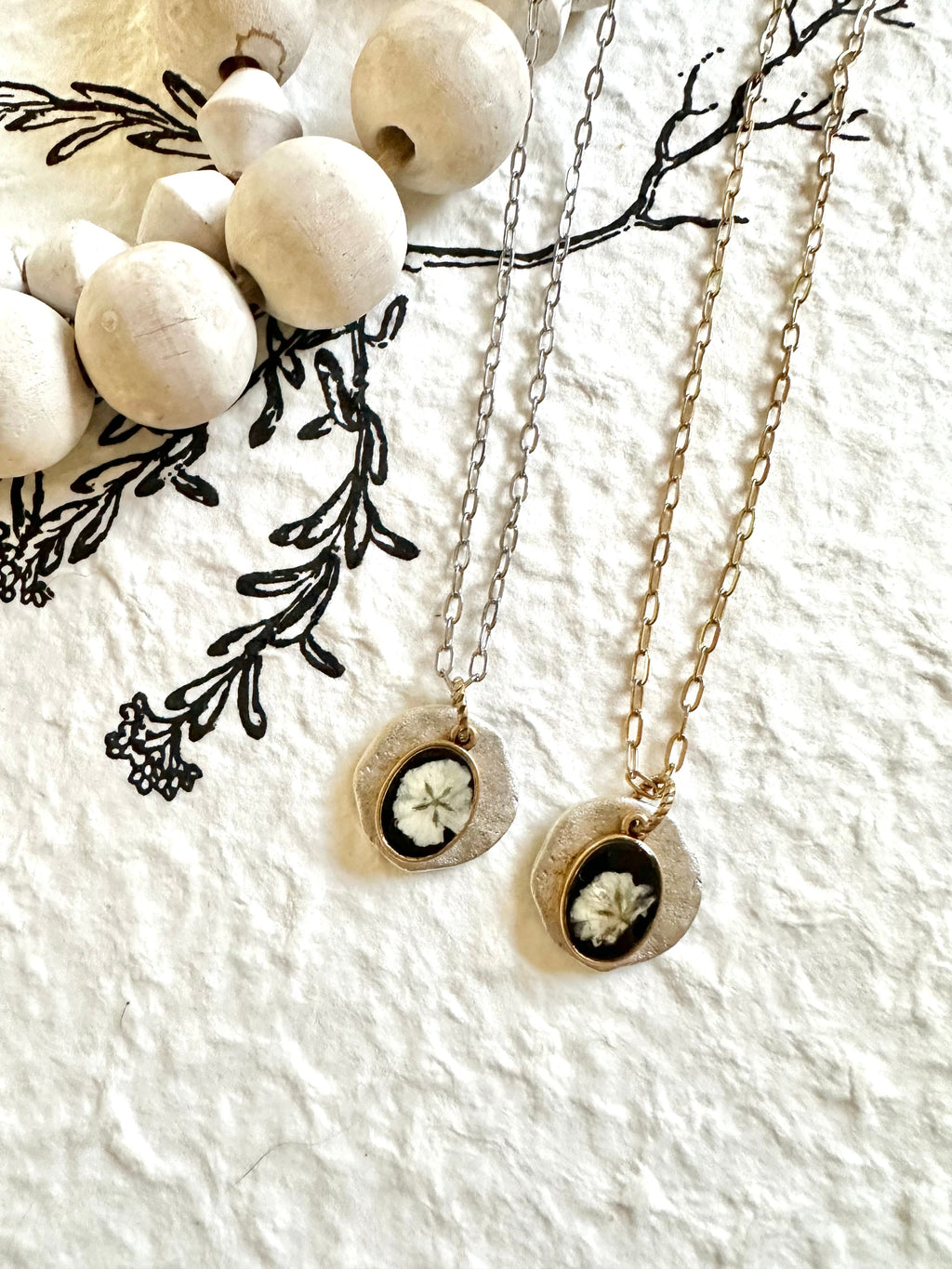 Floral Organic Disc Necklace