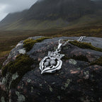 Double Thistle Scottish Luckenbooth Necklace in Sterling Silver