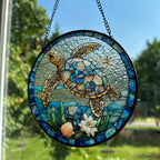 Hawaiian Flower Sea Turtle Suncatcher