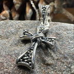Elowen Marcasite Cross Necklace in Sterling Silver