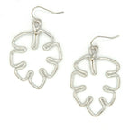 Continuous Line Art Earrings - Monstera by Fair Anita