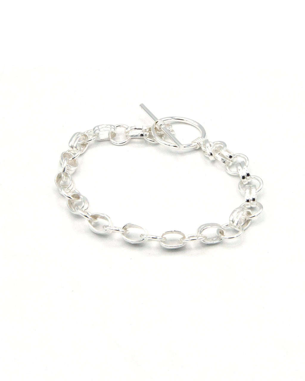 Interconnected Silver Toggle Bracelet by Fair Anita