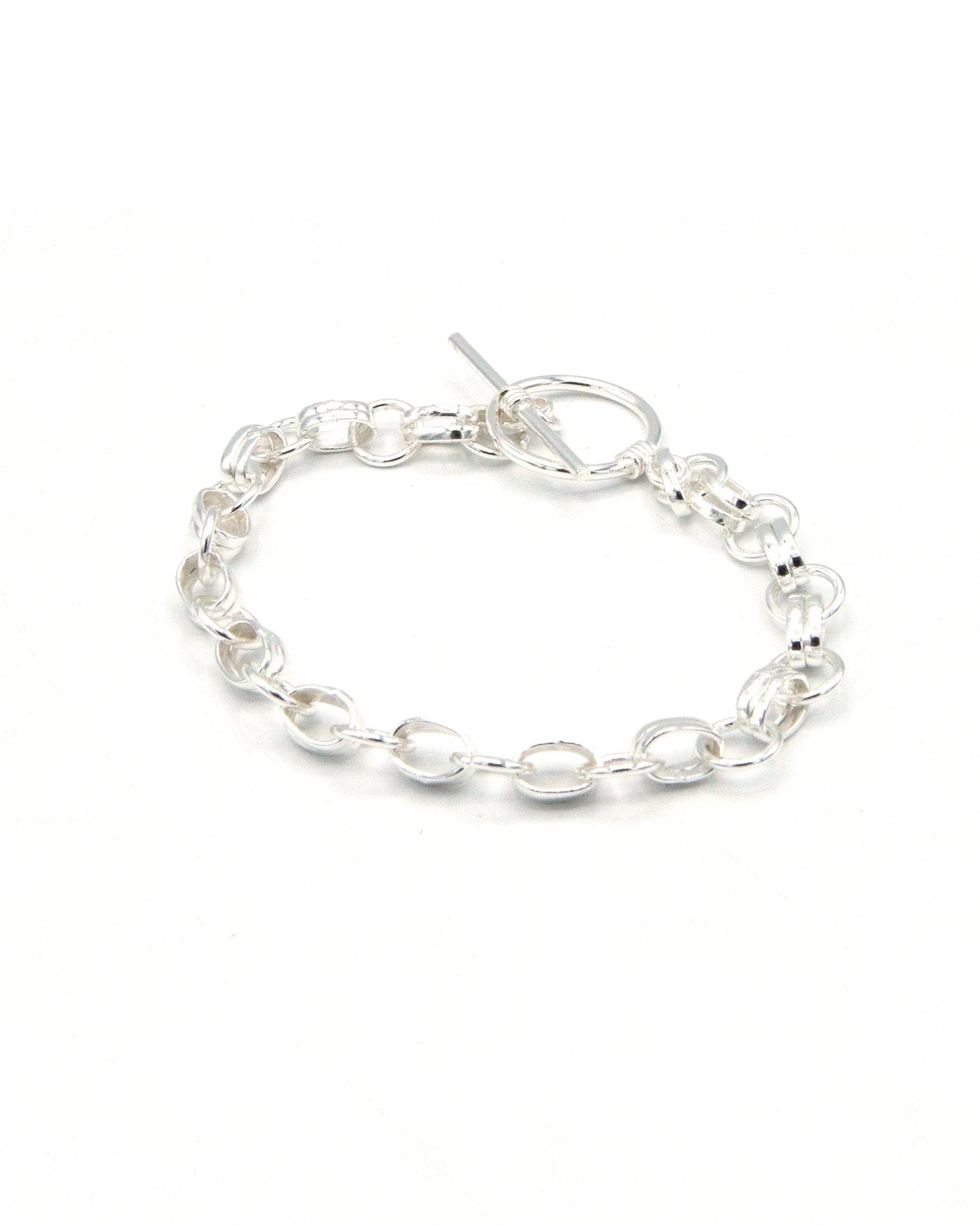 Interconnected Silver Toggle Bracelet by Fair Anita