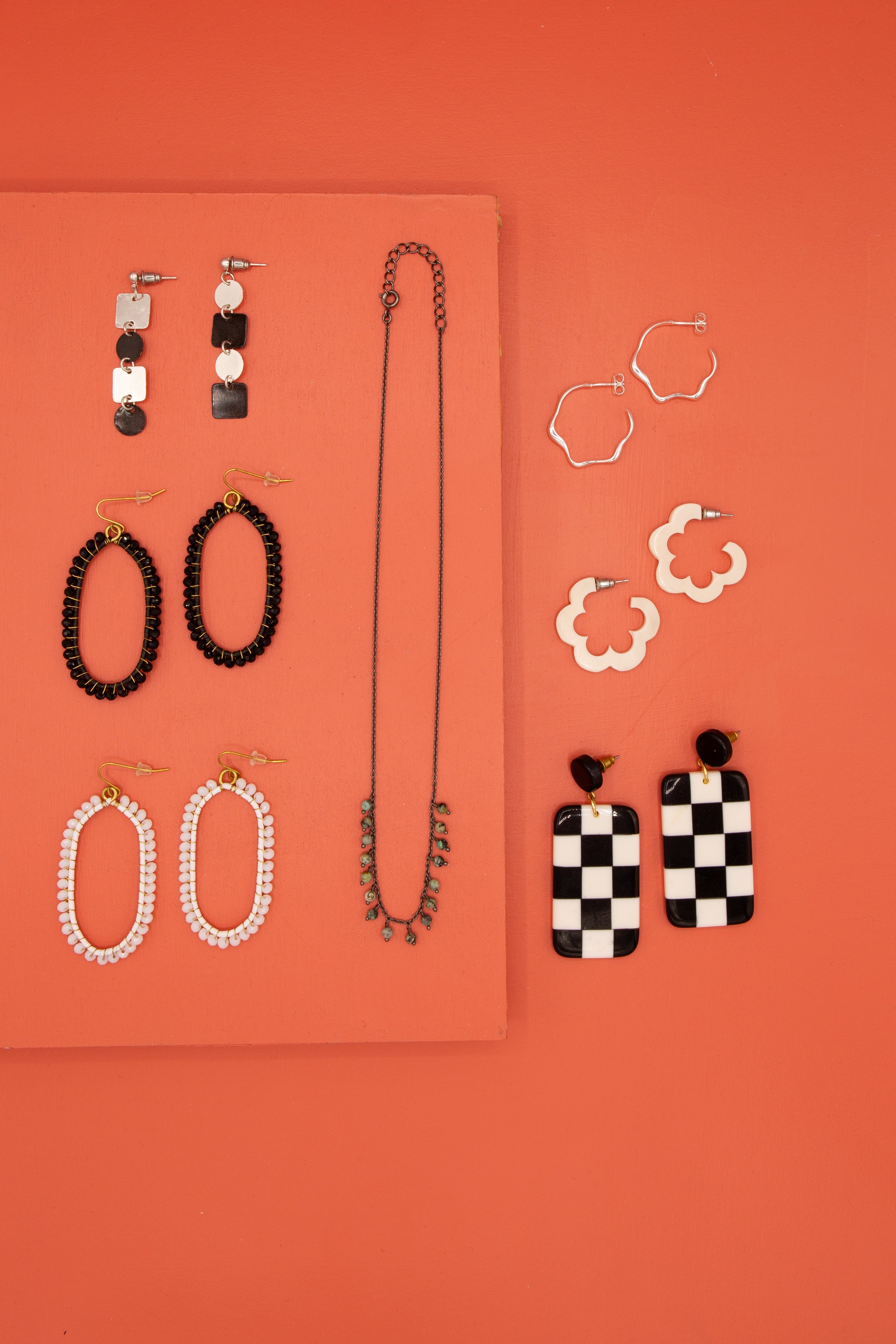 Checkered Resin Earrings